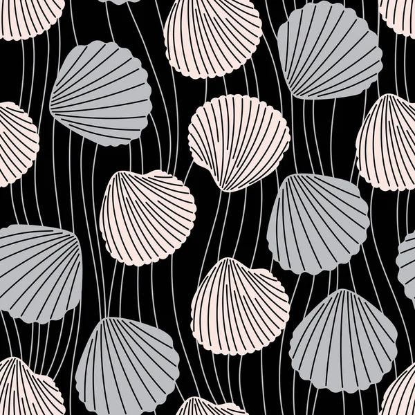 Su altı hayvanlarında kusursuz desen. Deniz sakinleriyle vektör çizimi. Deniz yaşamı moda kumaşı tasarımı.