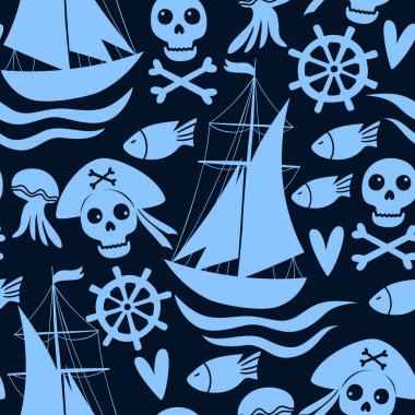 Denizdeki iskelet korsanlarla kusursuz bir şablon.