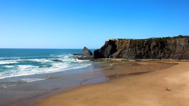 Wonderful view of the beautiful Praia de Odeceixe in south Portugal. It is one of the most spectacular beaches in Algarve region. clipart