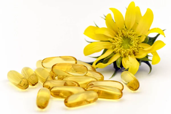 Dietary supplement capsule from natural ingredients. — Stock Photo, Image