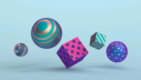Абстрактная 3D-рендеринг геометрических шапок — стоковое фото