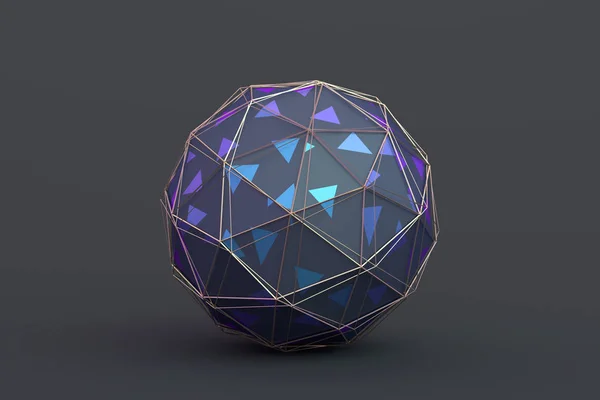 Abstract 3D Rendering of the Polygonal Sphere — Stock Photo, Image