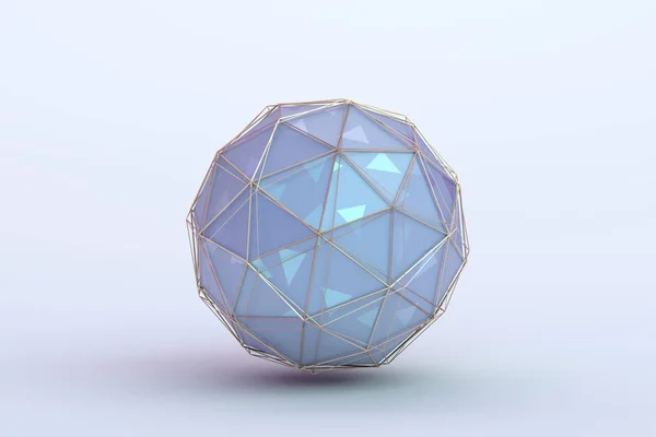 Abstrakte 3D-Darstellung der polygonalen Kugel — Stockfoto