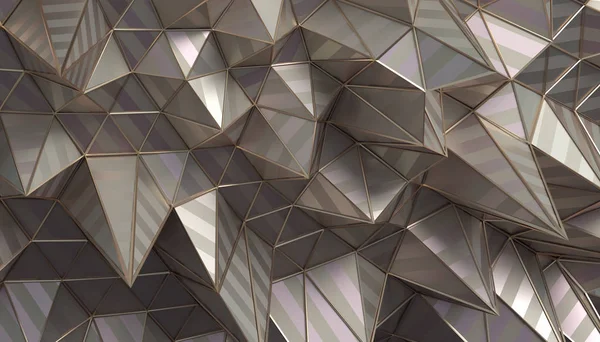 Abstraktní 3d vykreslování mnohoúhelníkové plochy — Stock fotografie