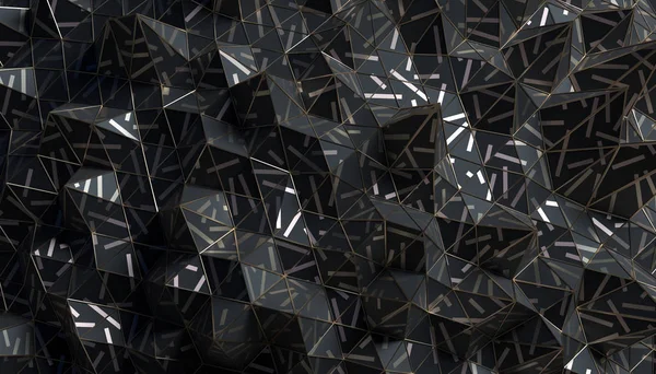 Rendering 3D astratto della superficie poligonale — Foto Stock