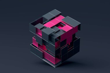 Geometrik şekillerin soyut 3d canlandırması