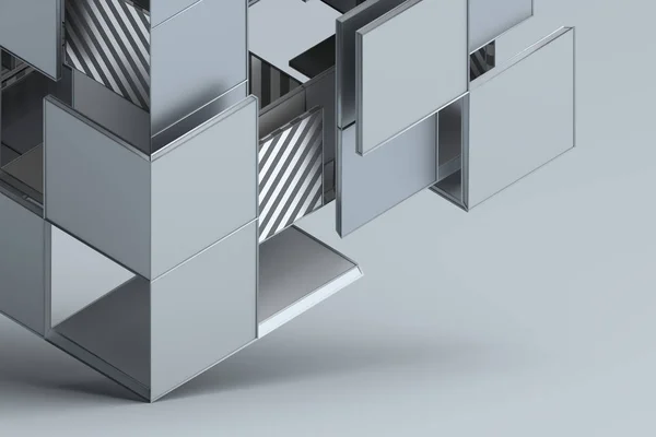 Анотація 3D рендерингу геометричних форм — стокове фото