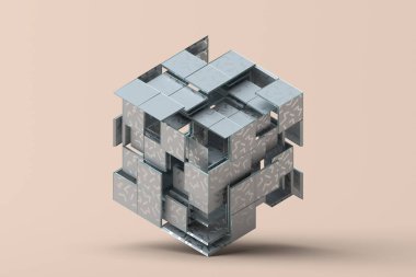 Geometrik şekillerin soyut 3d canlandırması