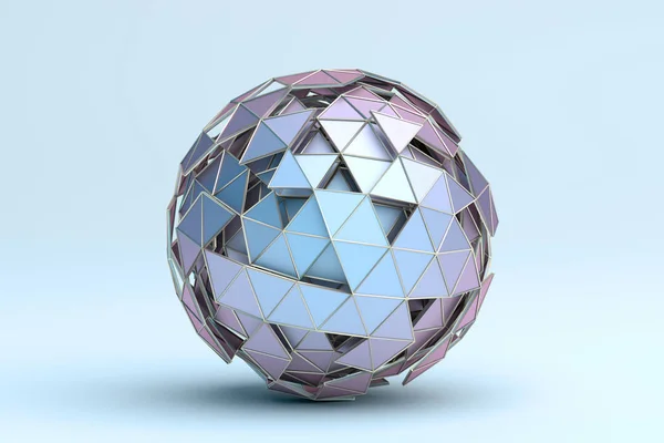 多边形球面的抽象3d 渲染 — 图库照片