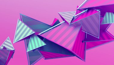Geometrik şekillerin soyut 3d canlandırması