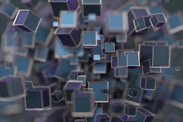 キューブの抽象的な3Dレンダリング — ストック写真