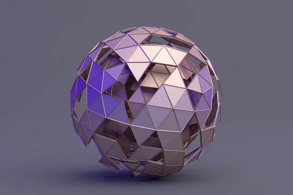 Abstract 3D Rendering of Polygonal Sphere — Stock Photo, Image