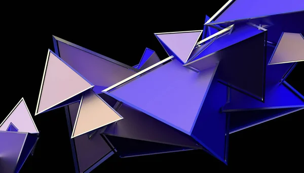 Streszczenie 3d renderowania kształtów geometrycznych — Zdjęcie stockowe