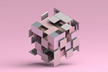 Geometrik şekillerin soyut 3d canlandırması