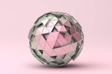 Poligonal küre Soyut 3d render