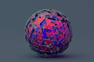 Poligonal küre Soyut 3d render