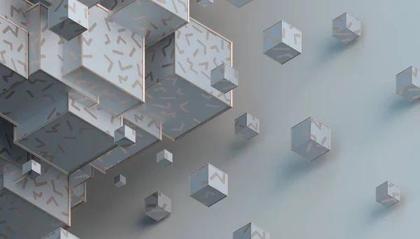 Abstracto 3d representación de cubos —  Fotos de Stock