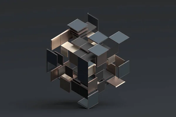 Анотація 3D рендерингу геометричних форм — стокове фото
