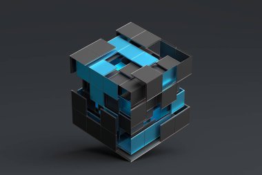 Geometrik şekillerin soyut 3d canlandırması