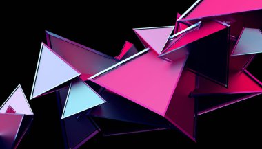 Geometrik şekillerin soyut 3d canlandırması