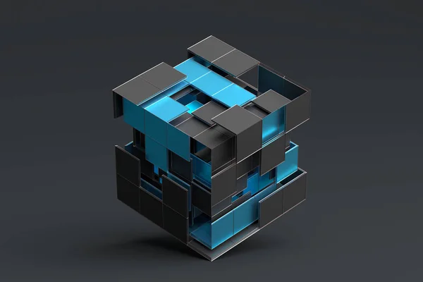 Renderização 3D abstrata de formas geométricas — Fotografia de Stock
