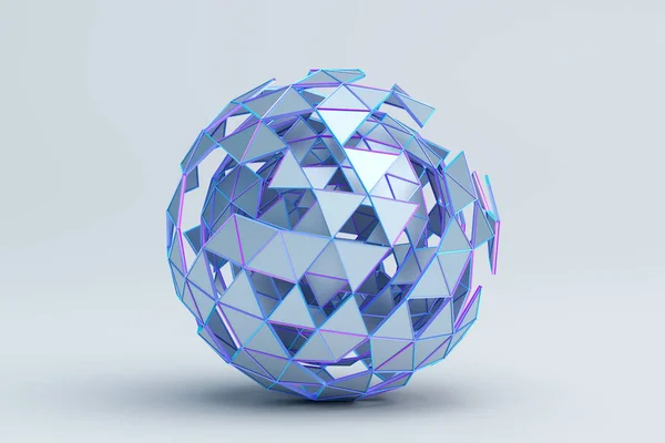 Rendering 3D astratto della sfera poligonale — Foto Stock