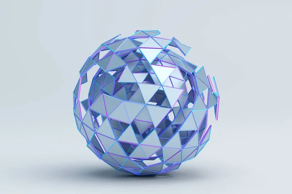 Rendu 3D abstrait de la sphère polygonale — Photo