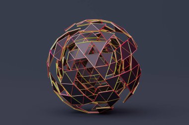 Poligonal küre Soyut 3d render