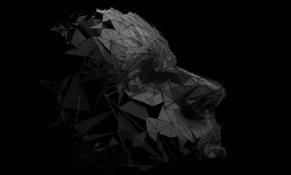 Rendu 3D abstrait du visage humain polygonal — Photo