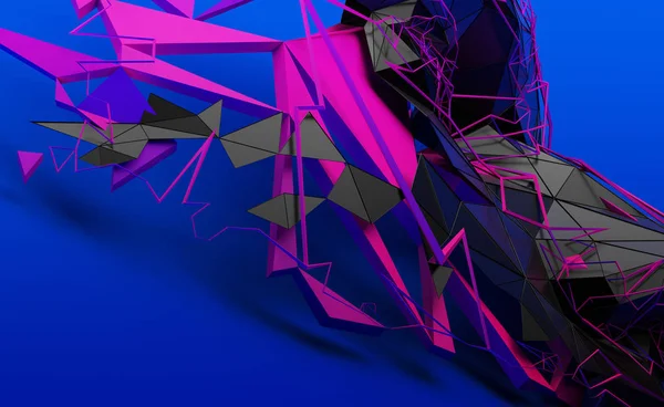 Representación 3D abstracta de formas aleatorias — Foto de Stock