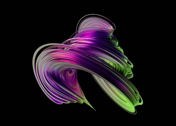 ねじれた形状の抽象的な 3 d レンダリング — ストック写真