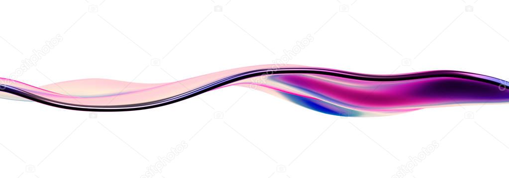 Abstract 3D Render of Wavy Line