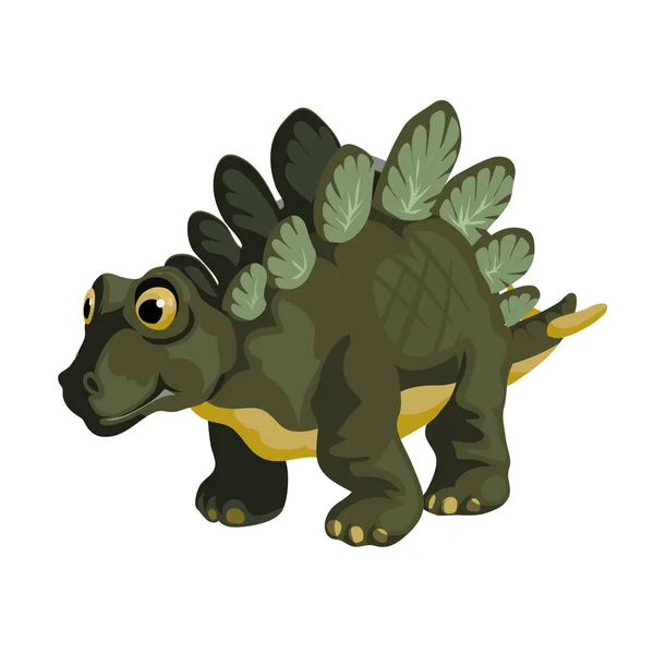 Malý stegosaurus. Obrázek dinosaura z kresleného filmu. Roztomilý dinosaurus. Ploché vektorové ilustrace izolované na bílém pozadí — Stockový vektor
