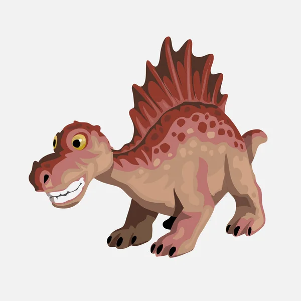 Küçük spinosaurus. Karikatür dinozor resmi. Şirin dinozor karakteri. Düz vektör çizimi beyaz arkaplanda izole edildi — Stok Vektör