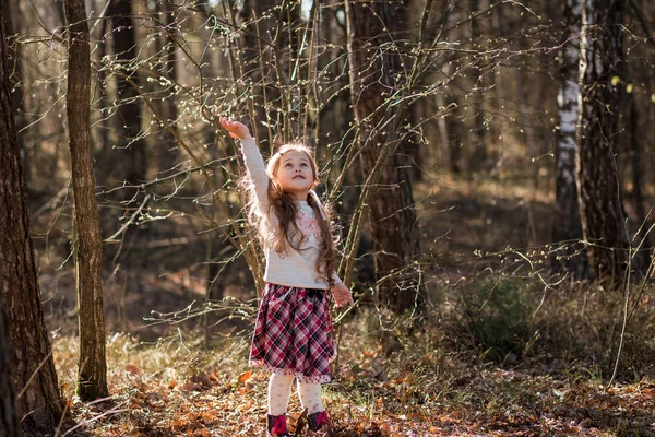 Маленькая Девочка Природе Веселиться Танцевать — стоковое фото
