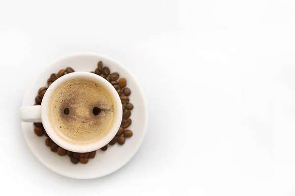 Φλιτζάνι καφέ σε λευκό φόντο — Φωτογραφία Αρχείου