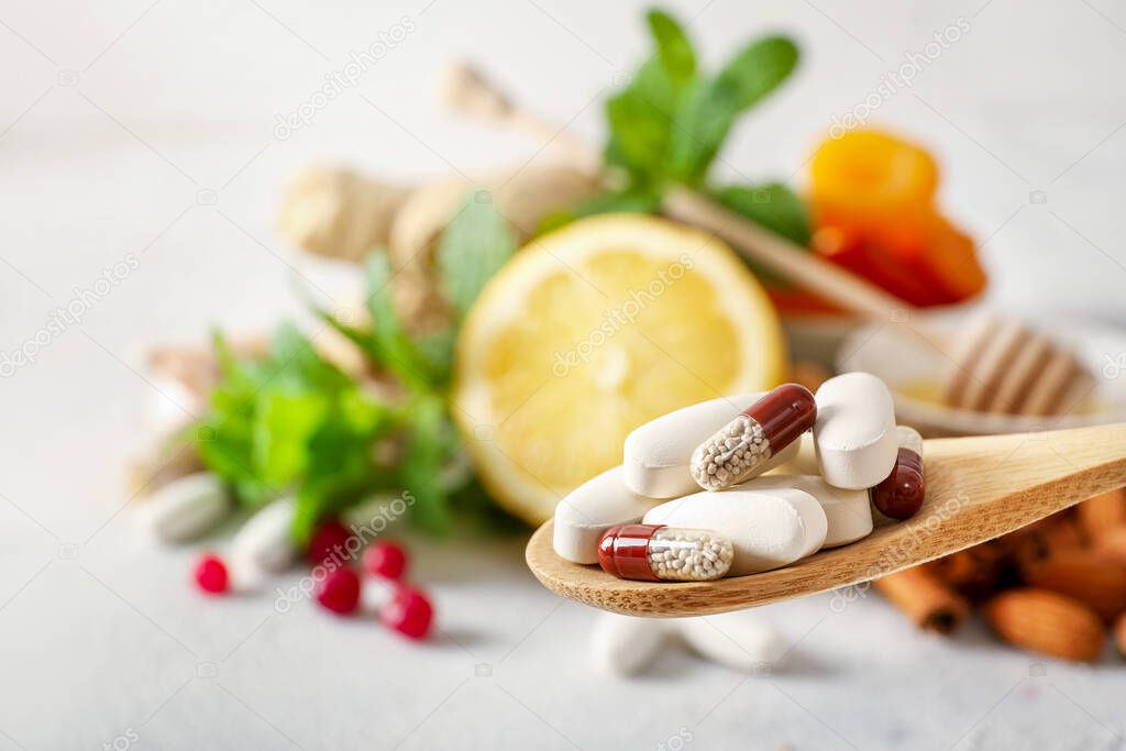 Medicine pills and products for immunity boosting and cold remedies