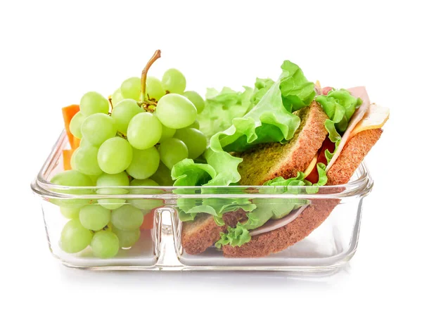 Sana Scatola Pranzo Scuola Isolato Sfondo Bianco — Foto Stock