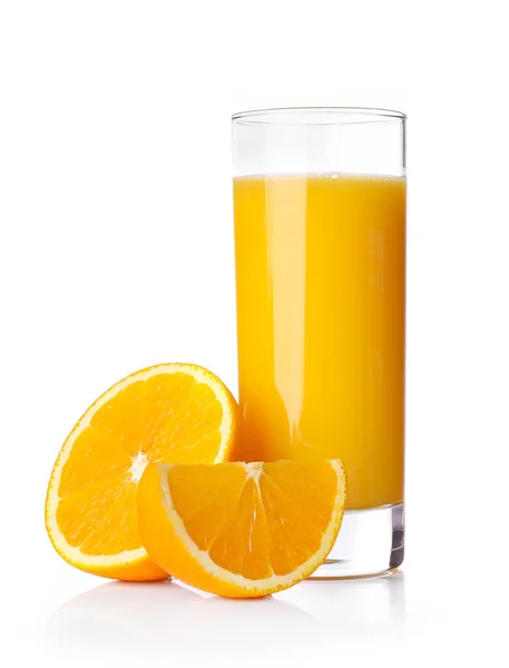 Fresh Orange Juice Glass Isolated White Background — Stock Photo, Image