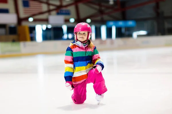 Child Skating Indoor Ice Rink Kids Skate Active Family Sport — Stock Photo, Image