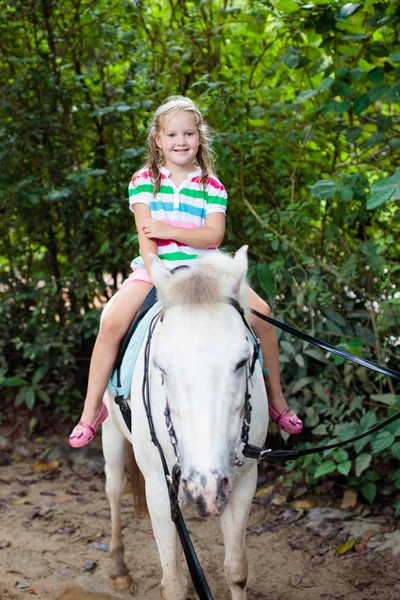 Enfant à cheval. Cheval pour enfants . — Photo