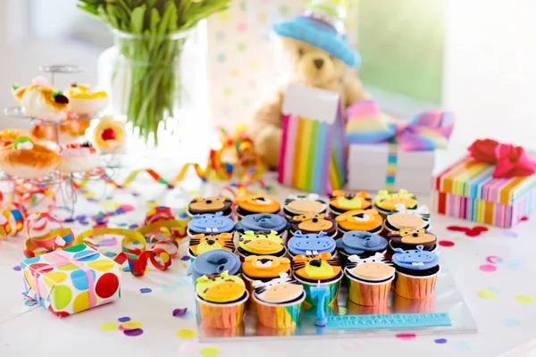 Cupcakes for kids birthday, child jungle party.