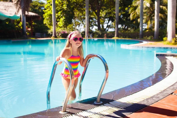 Child Swimming Pool Inflatable Toy Ball Kids Swim Colorful Rainbow — Stock Photo, Image