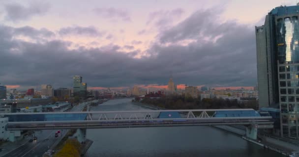 Centro de Negócios da cidade de Moscou. Aerial, dron atirar . — Vídeo de Stock