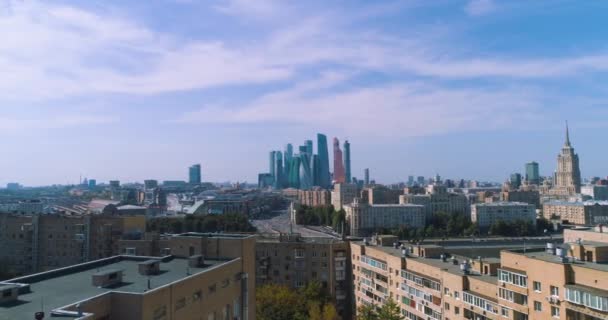 Downtown Moscow. Aerial photography from the drone. — Stock Video