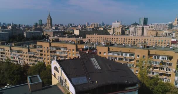 Downtown Moscow. Aerial photography from the drone. — Stock Video