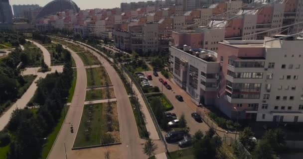 Μόσχα Cityscape από την ηλιόλουστη μέρα αέρα — Αρχείο Βίντεο