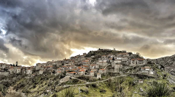 Panoramautsikt Över Vacker Bergsby Dimitsana Peloponnesos Grekland — Stockfoto