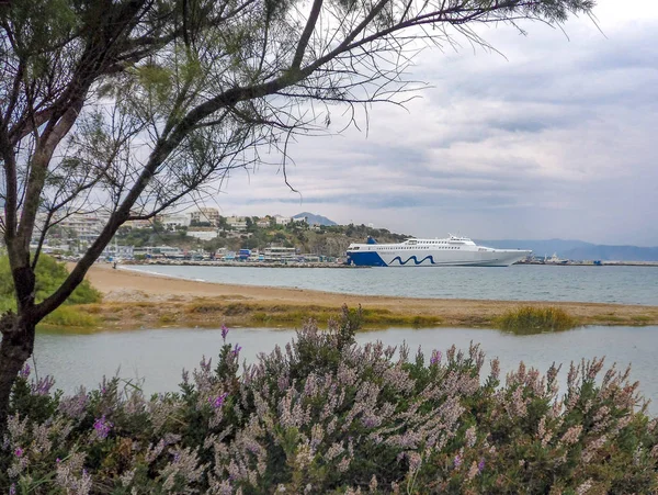 Widok Lub Rafina Port Jesieni Grecja — Zdjęcie stockowe