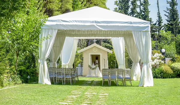 Lugar Decorativo Para Ceremonias Entretenimientos Recepción Aire Libre Bajo Tiendas — Foto de Stock